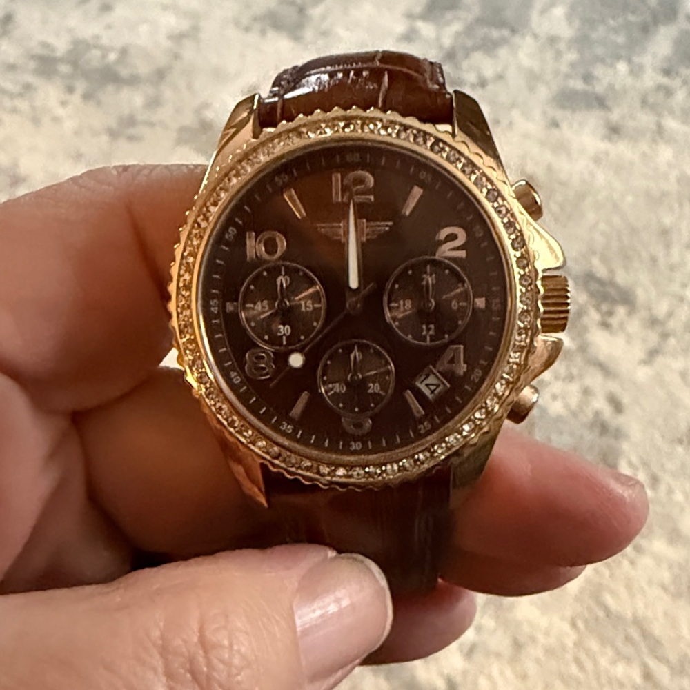 Invicta Gold and Brown Chronograph Watch